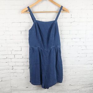 OLD NAVY BLUE DENIM SPAGHETTI STRAP ROMPER WITH POCKETS SIZE XS